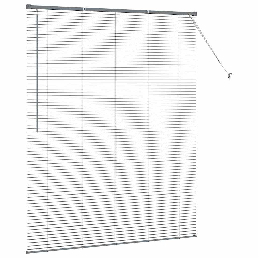 vidaXL Jaluzea pentru Fereastră cu perdele Manual Gri închis Aluminiu