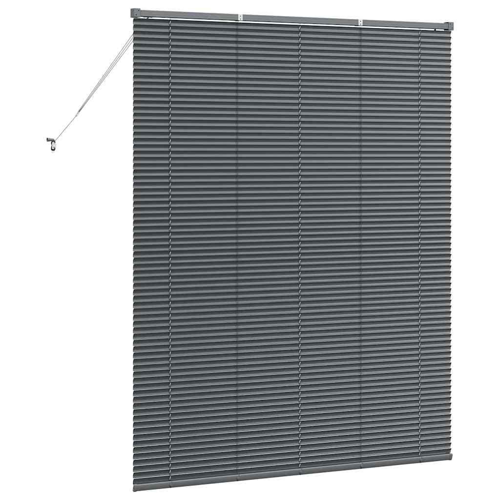 vidaXL Jaluzea pentru Fereastră cu perdele Manual Gri închis Aluminiu
