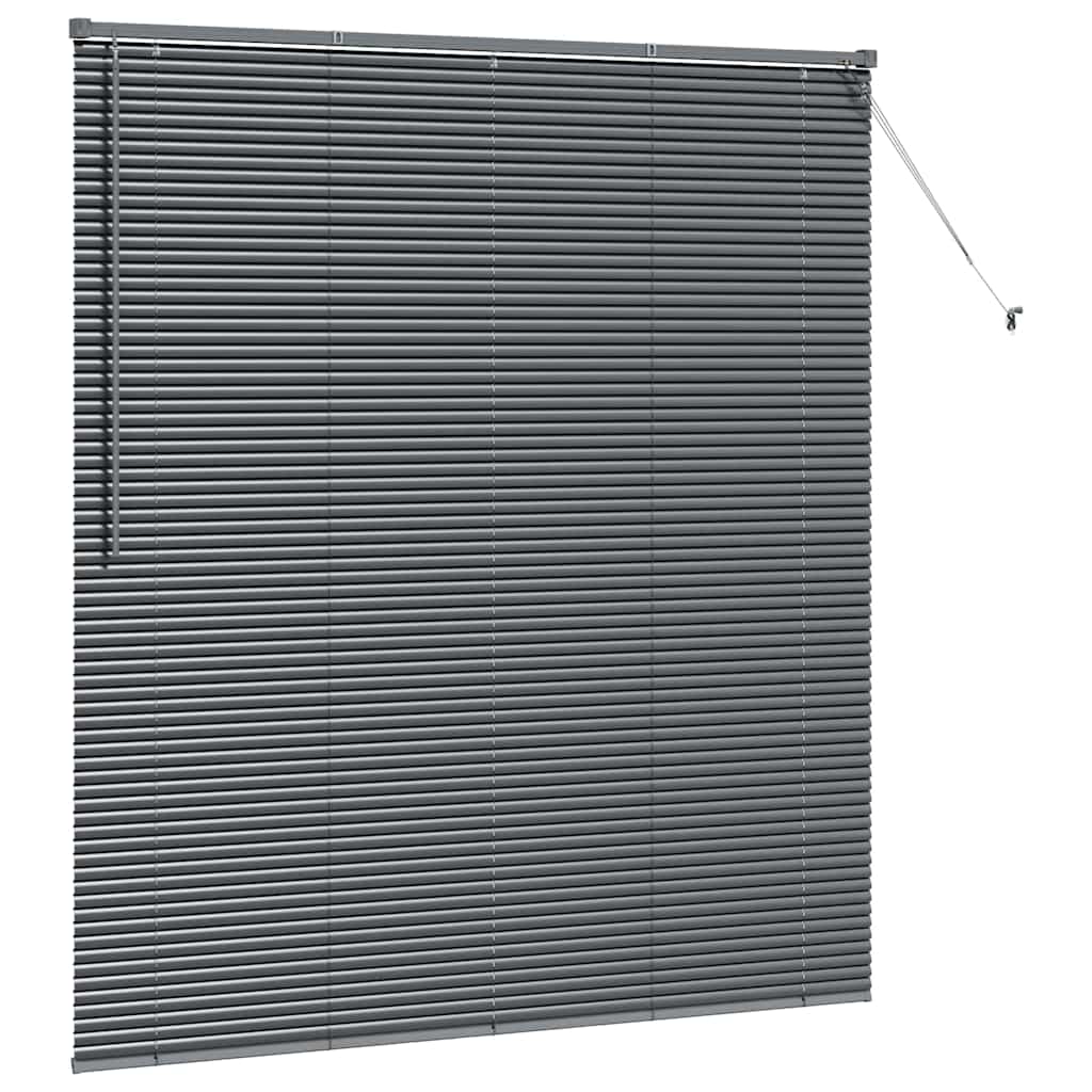 vidaXL Jaluzea pentru Fereastră cu perdele Manual Gri închis Aluminiu vidaXL Jaluzea pentru Fereastră cu perdele Manual Gri închis Aluminiu