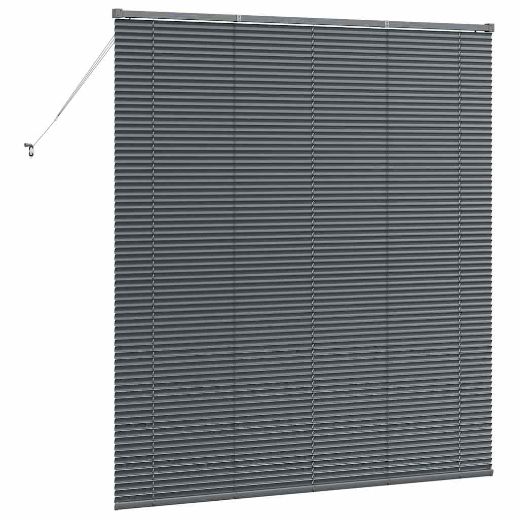 vidaXL Jaluzea pentru Fereastră cu perdele Manual Gri închis Aluminiu vidaXL Jaluzea pentru Fereastră cu perdele Manual Gri închis Aluminiu