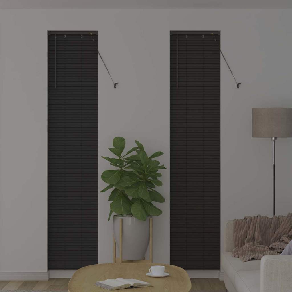 vidaXL Jaluzea pentru Fereastră cu perdele Manual Gri închis Aluminiu