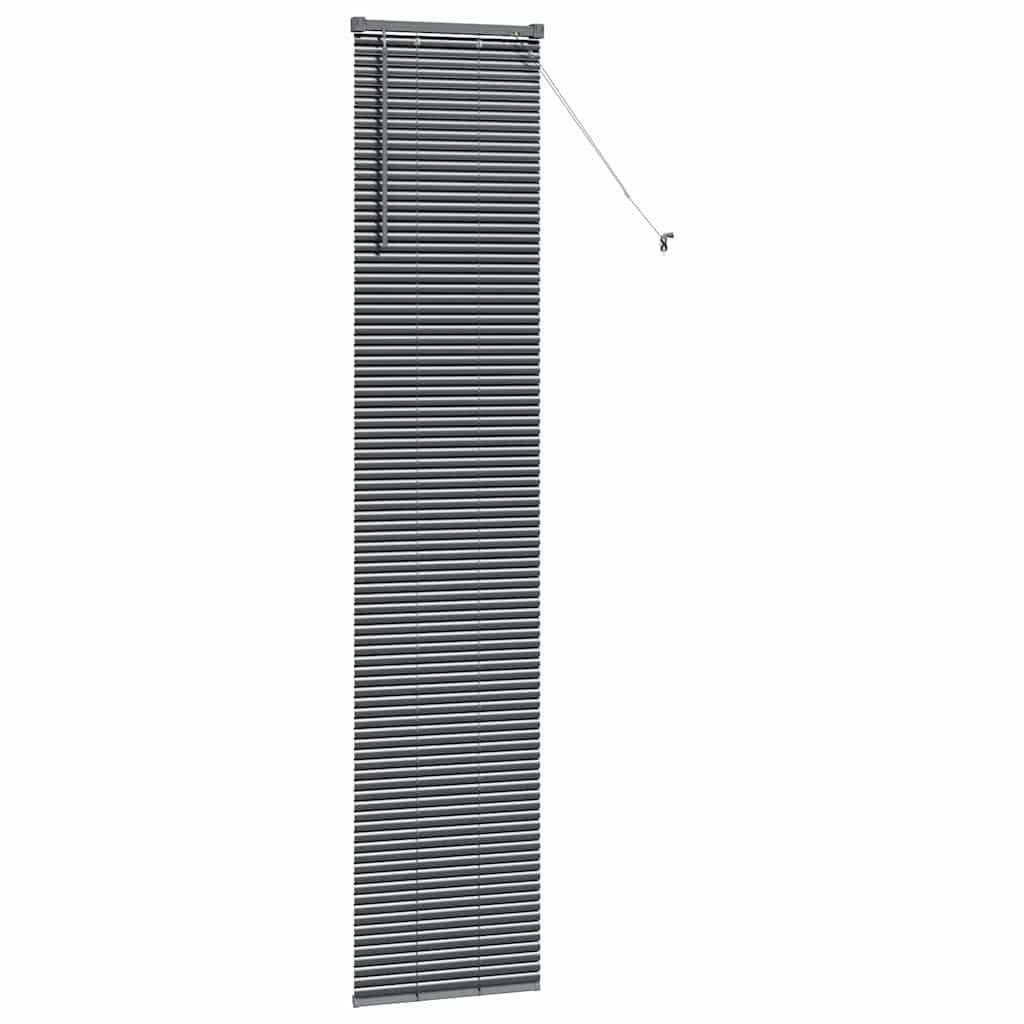 vidaXL Jaluzea pentru Fereastră cu perdele Manual Gri închis Aluminiu vidaXL Jaluzea pentru Fereastră cu perdele Manual Gri închis Aluminiu