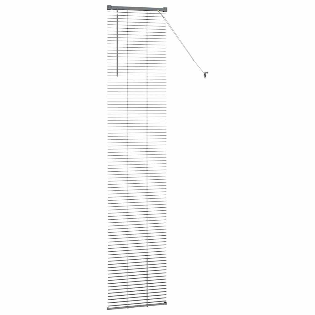 vidaXL Jaluzea pentru Fereastră cu perdele Manual Gri închis Aluminiu vidaXL Jaluzea pentru Fereastră cu perdele Manual Gri închis Aluminiu