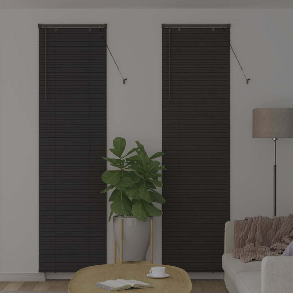 vidaXL Jaluzea pentru Fereastră cu perdele Manual Gri închis Aluminiu vidaXL Jaluzea pentru Fereastră cu perdele Manual Gri închis Aluminiu