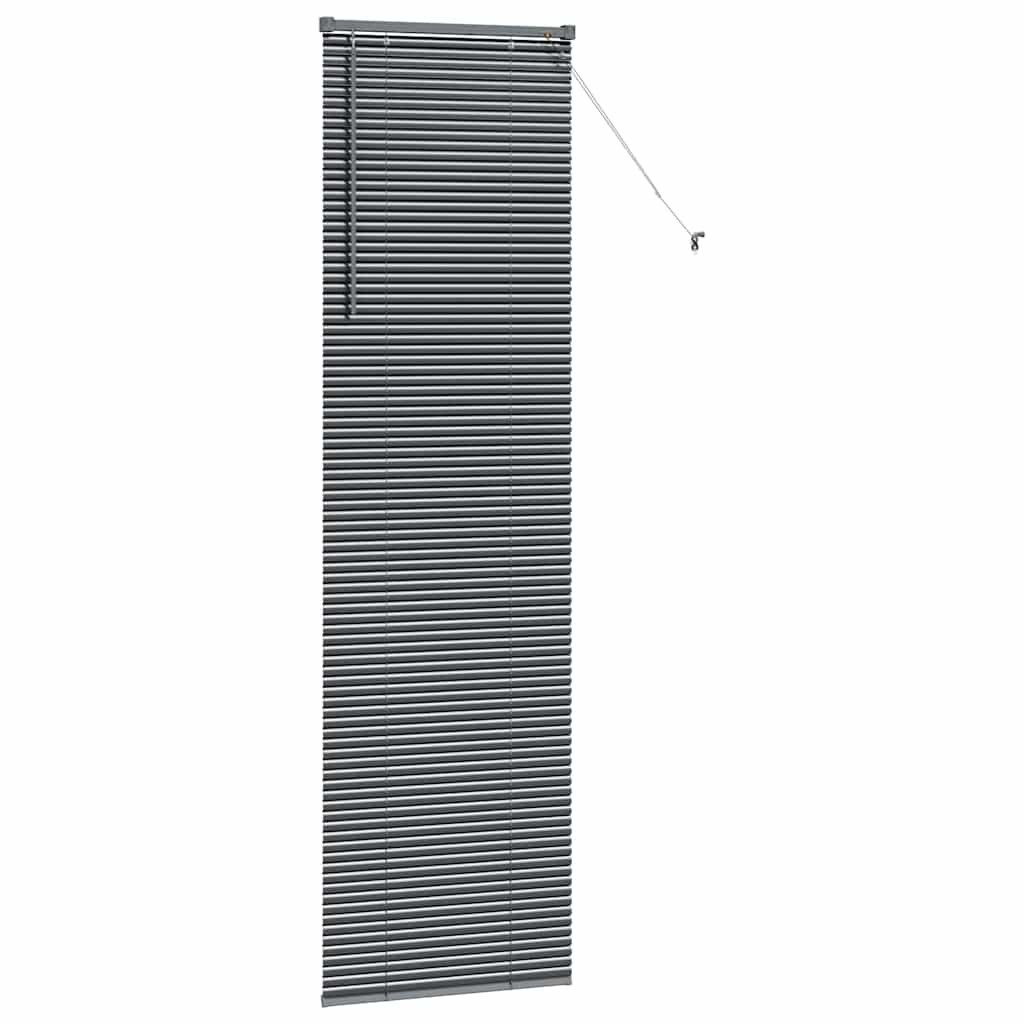 vidaXL Jaluzea pentru Fereastră cu perdele Manual Gri închis Aluminiu vidaXL Jaluzea pentru Fereastră cu perdele Manual Gri închis Aluminiu