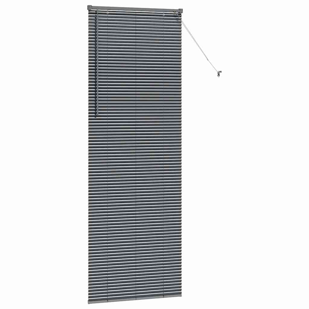 vidaXL Jaluzea pentru Fereastră cu perdele Manual Gri închis Aluminiu vidaXL Jaluzea pentru Fereastră cu perdele Manual Gri închis Aluminiu