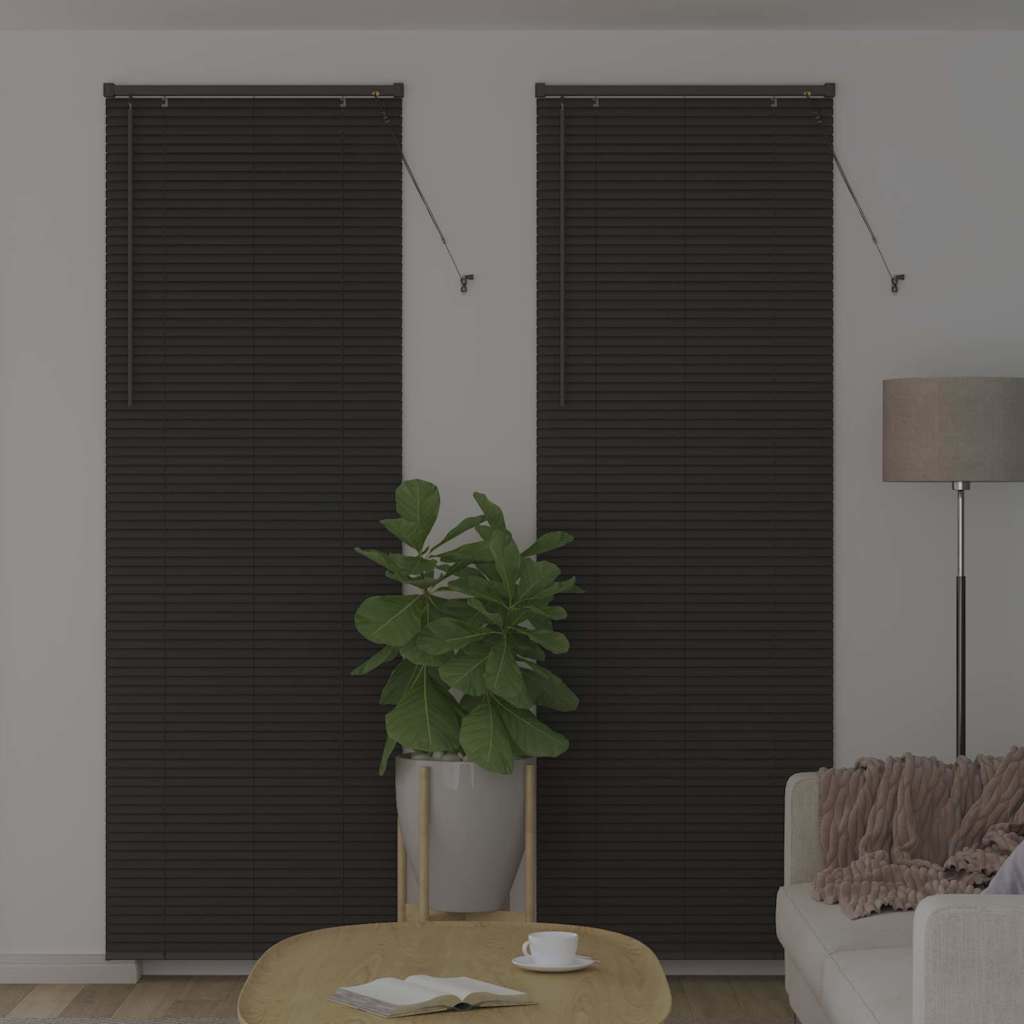 vidaXL Jaluzea pentru Fereastră cu perdele Manual Gri închis Aluminiu
