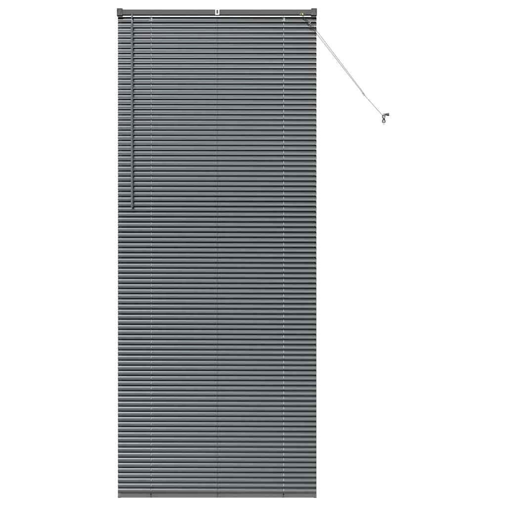 vidaXL Jaluzea pentru Fereastră cu perdele Manual Gri închis Aluminiu vidaXL Jaluzea pentru Fereastră cu perdele Manual Gri închis Aluminiu