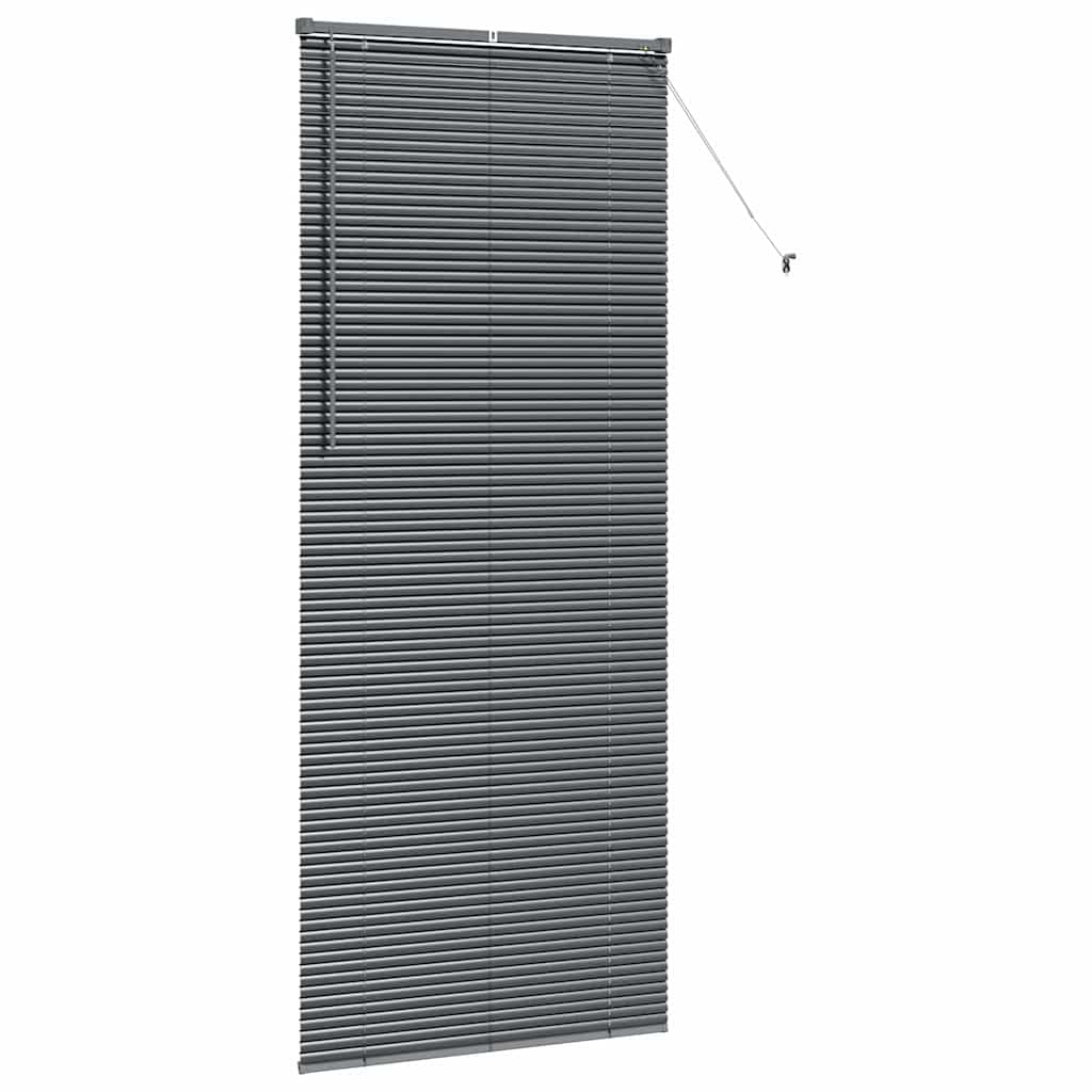 vidaXL Jaluzea pentru Fereastră cu perdele Manual Gri închis Aluminiu
