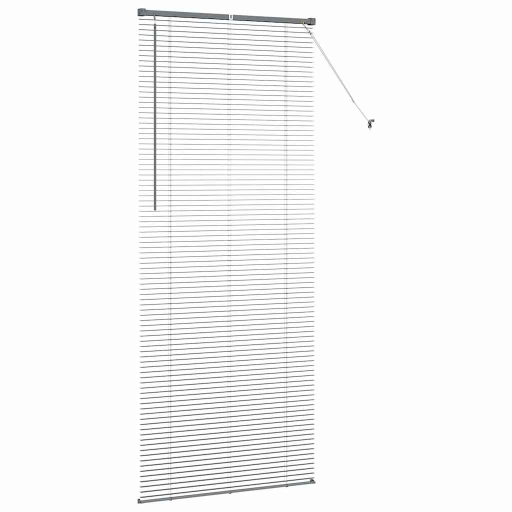 vidaXL Jaluzea pentru Fereastră cu perdele Manual Gri închis Aluminiu