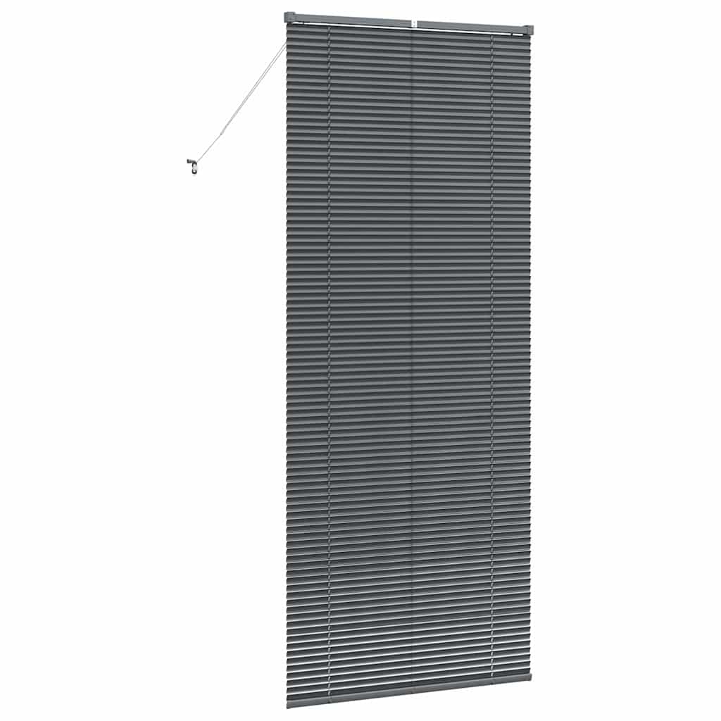 vidaXL Jaluzea pentru Fereastră cu perdele Manual Gri închis Aluminiu
