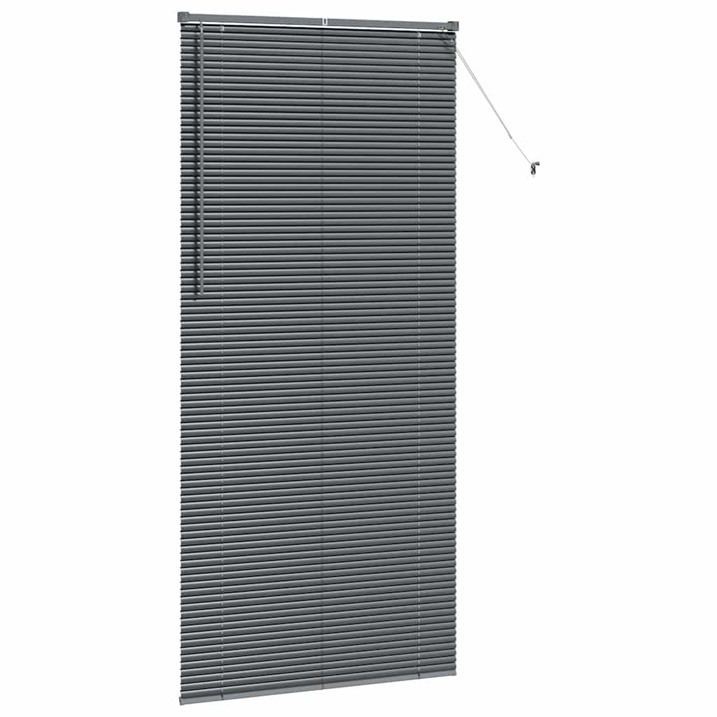 vidaXL Jaluzea pentru Fereastră cu perdele Manual Gri închis Aluminiu vidaXL Jaluzea pentru Fereastră cu perdele Manual Gri închis Aluminiu