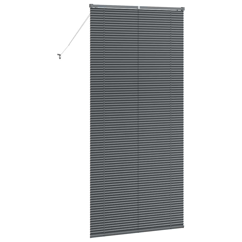 vidaXL Jaluzea pentru Fereastră cu perdele Manual Gri închis Aluminiu vidaXL Jaluzea pentru Fereastră cu perdele Manual Gri închis Aluminiu