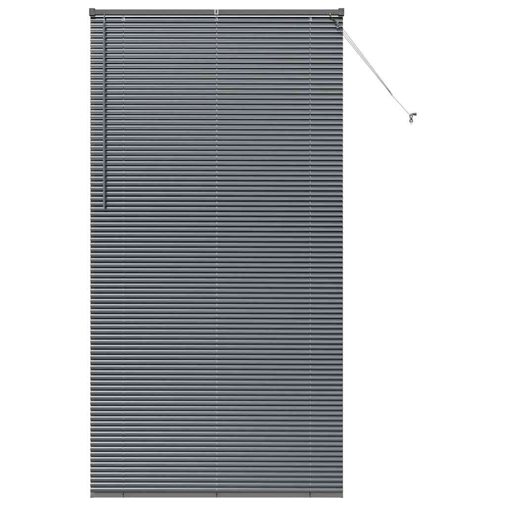 vidaXL Jaluzea pentru Fereastră cu perdele Manual Gri închis Aluminiu vidaXL Jaluzea pentru Fereastră cu perdele Manual Gri închis Aluminiu