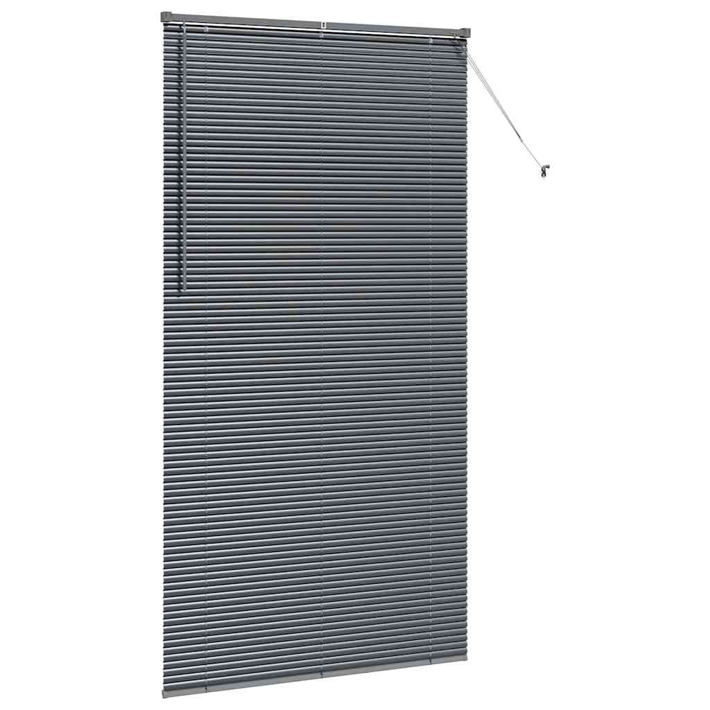 vidaXL Jaluzea pentru Fereastră cu perdele Manual Gri închis Aluminiu vidaXL Jaluzea pentru Fereastră cu perdele Manual Gri închis Aluminiu