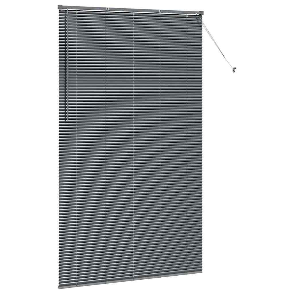 vidaXL Jaluzea pentru Fereastră cu perdele Manual Gri închis Aluminiu vidaXL Jaluzea pentru Fereastră cu perdele Manual Gri închis Aluminiu