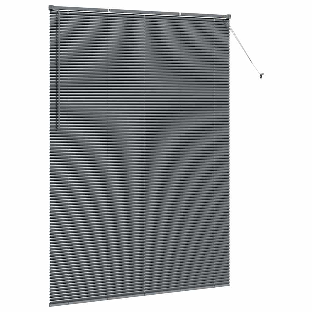 vidaXL Jaluzea pentru Fereastră cu perdele Manual Gri închis Aluminiu vidaXL Jaluzea pentru Fereastră cu perdele Manual Gri închis Aluminiu