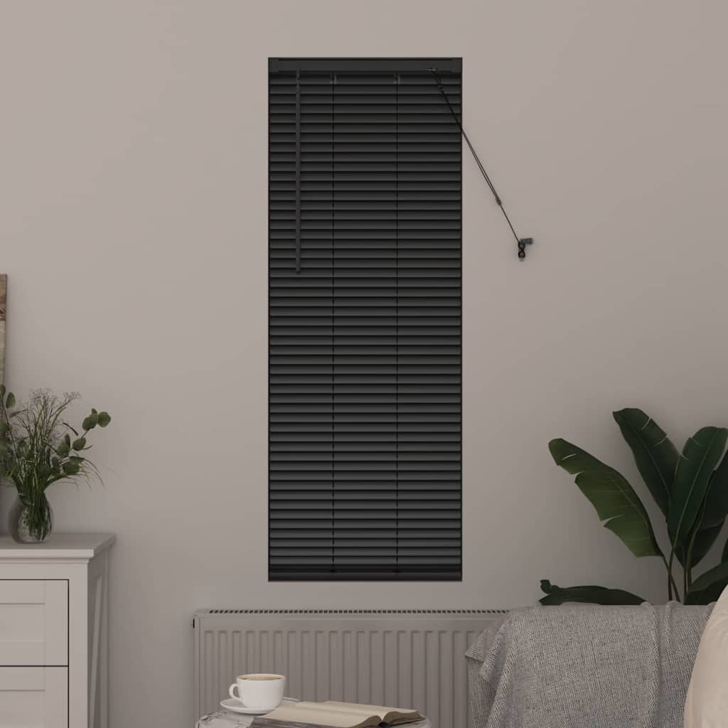 vidaXL Jaluzea pentru Fereastră cu perdele Manual Negru Aluminiu vidaXL Jaluzea pentru Fereastră cu perdele Manual Negru Aluminiu