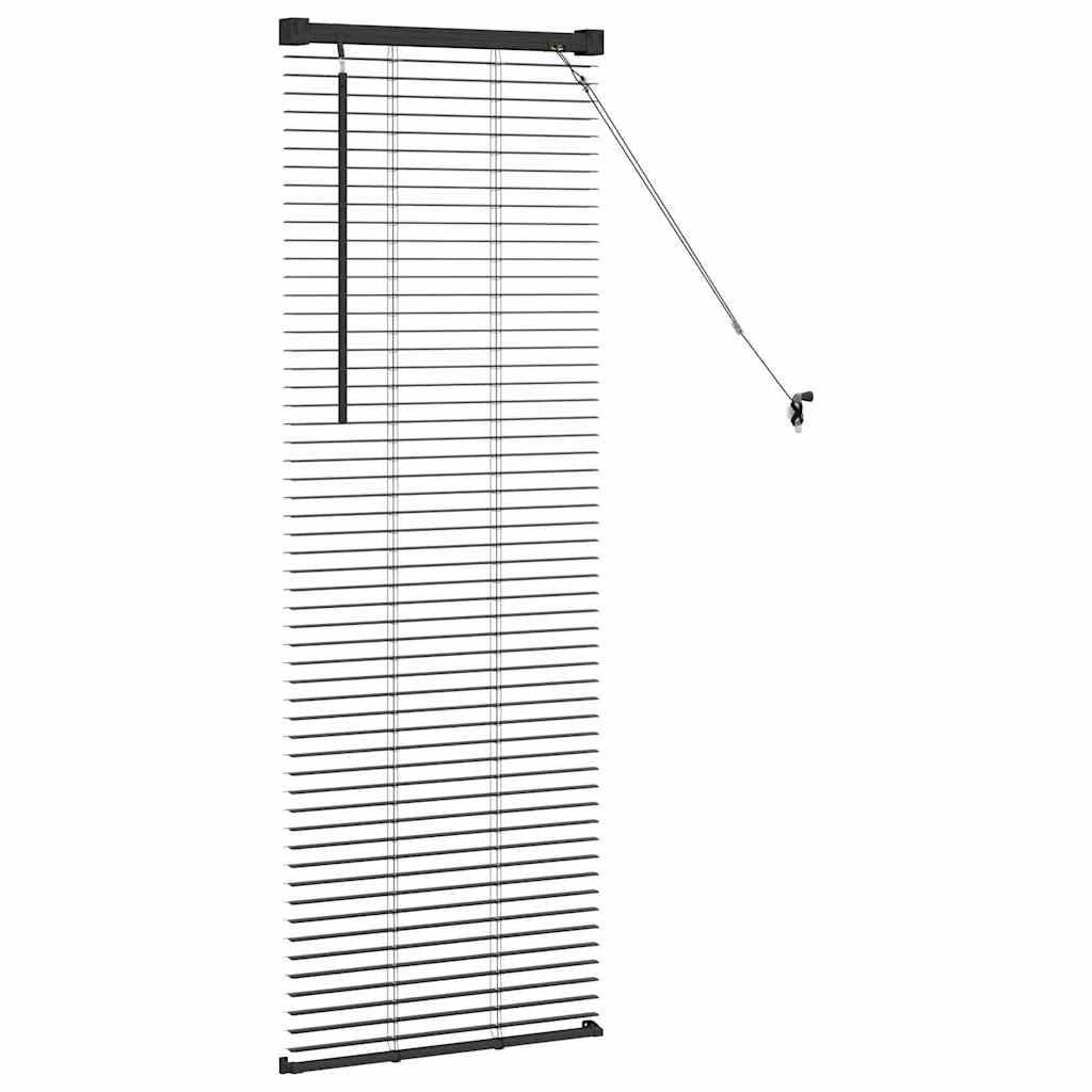 vidaXL Jaluzea pentru Fereastră cu perdele Manual Negru Aluminiu vidaXL Jaluzea pentru Fereastră cu perdele Manual Negru Aluminiu