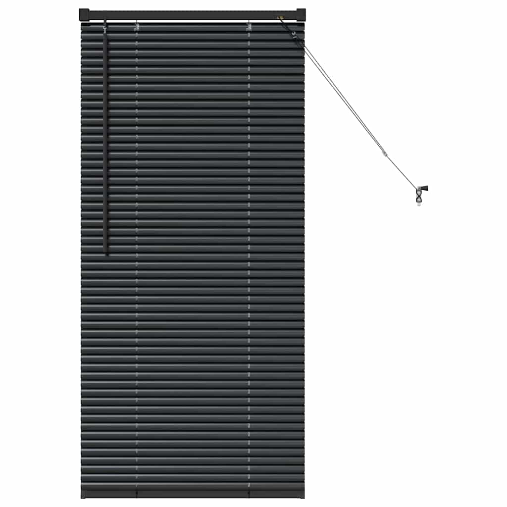 vidaXL Jaluzea pentru Fereastră cu perdele Manual Negru Aluminiu vidaXL Jaluzea pentru Fereastră cu perdele Manual Negru Aluminiu