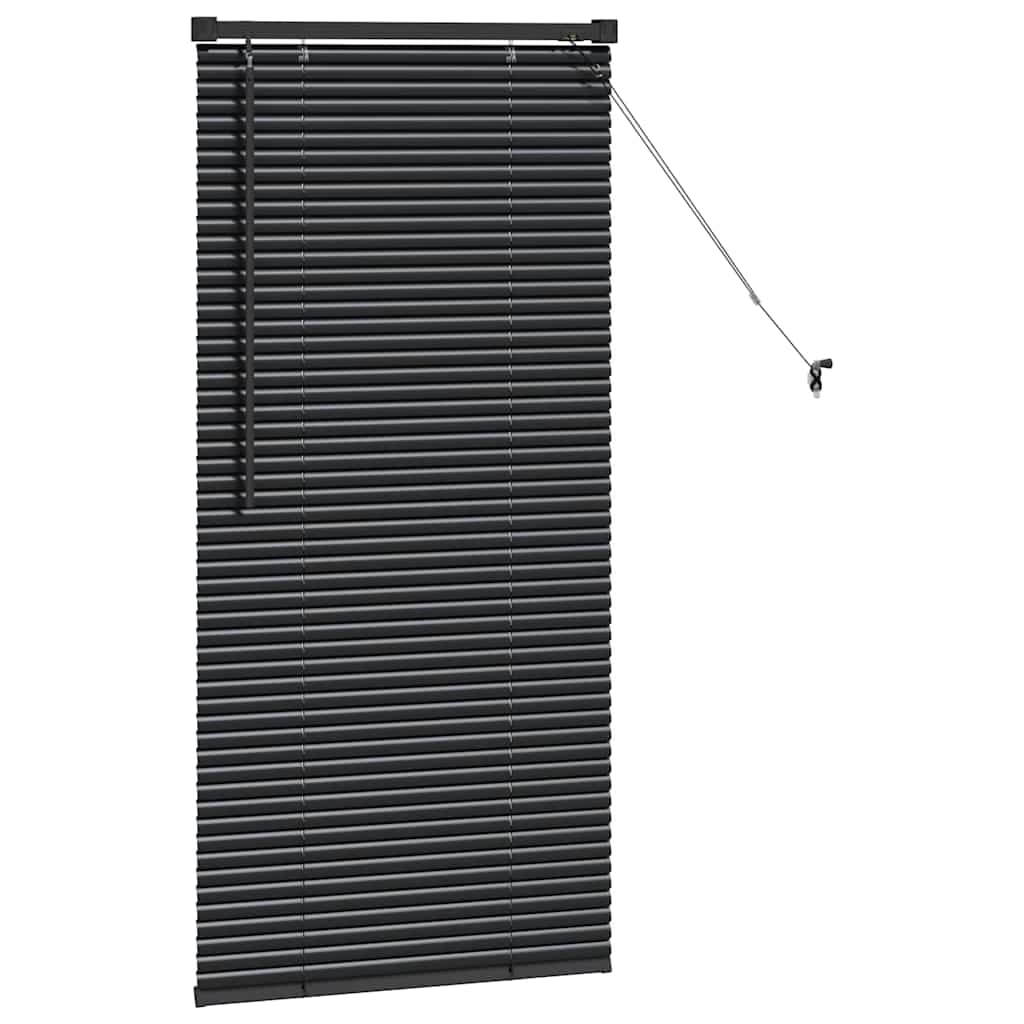vidaXL Jaluzea pentru Fereastră cu perdele Manual Negru Aluminiu vidaXL Jaluzea pentru Fereastră cu perdele Manual Negru Aluminiu