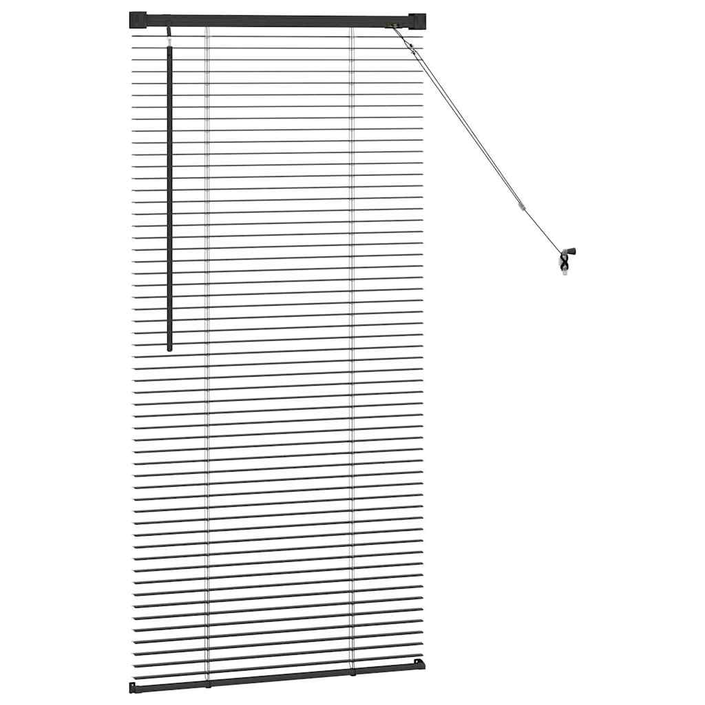vidaXL Jaluzea pentru Fereastră cu perdele Manual Negru Aluminiu vidaXL Jaluzea pentru Fereastră cu perdele Manual Negru Aluminiu