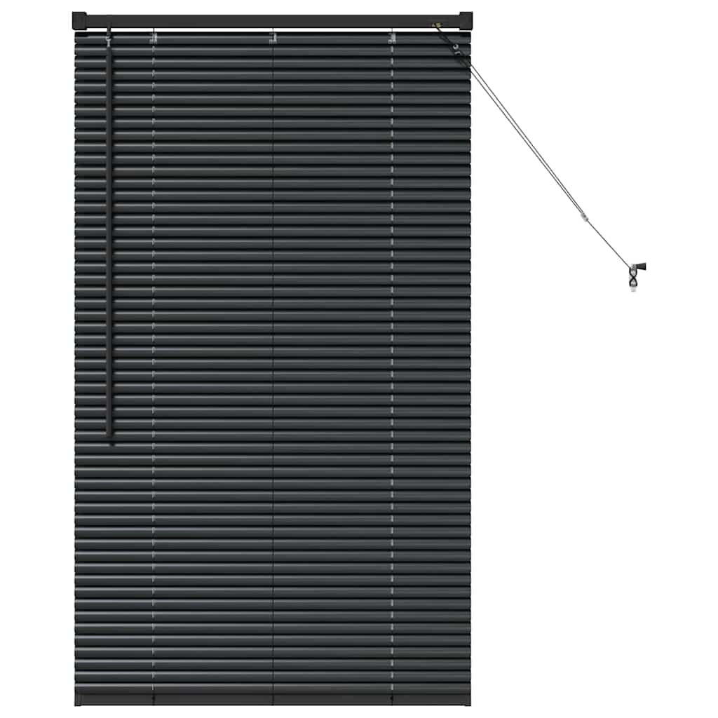 vidaXL Jaluzea pentru Fereastră cu perdele Manual Negru Aluminiu