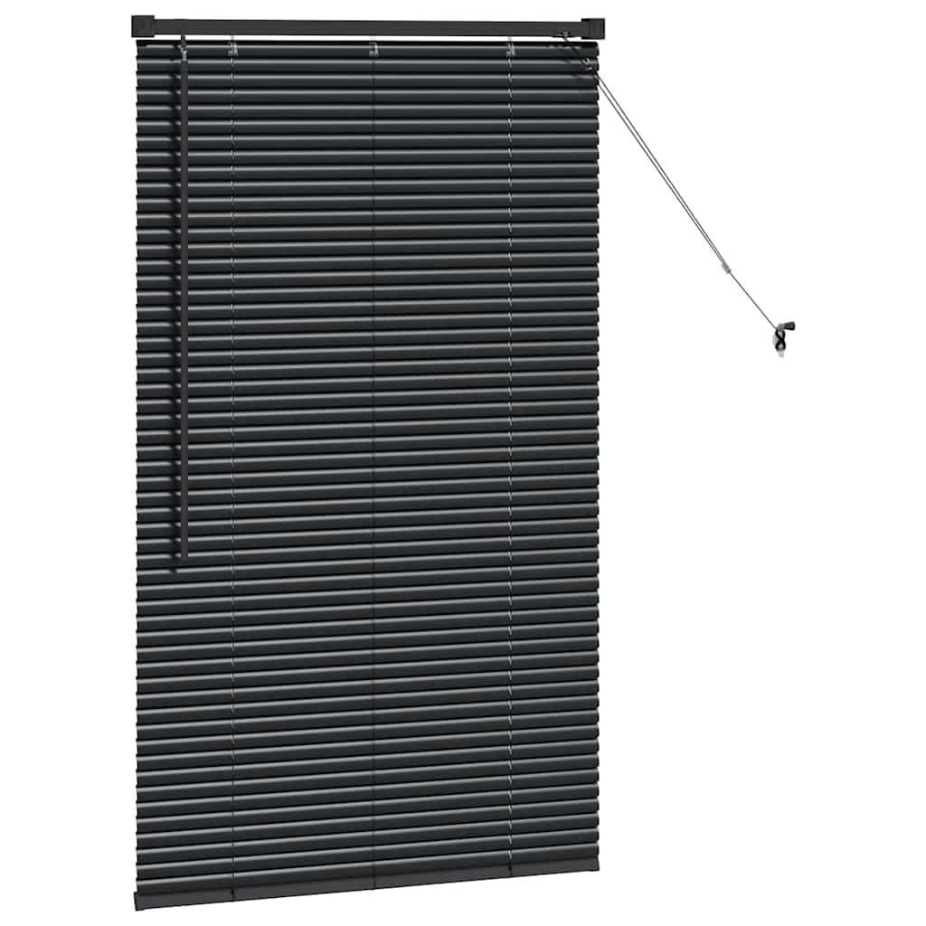 vidaXL Jaluzea pentru Fereastră cu perdele Manual Negru Aluminiu
