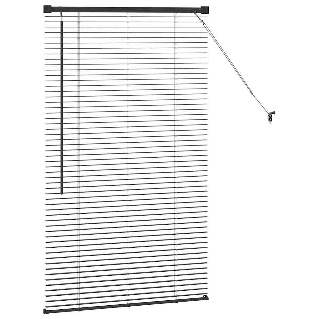 vidaXL Jaluzea pentru Fereastră cu perdele Manual Negru Aluminiu