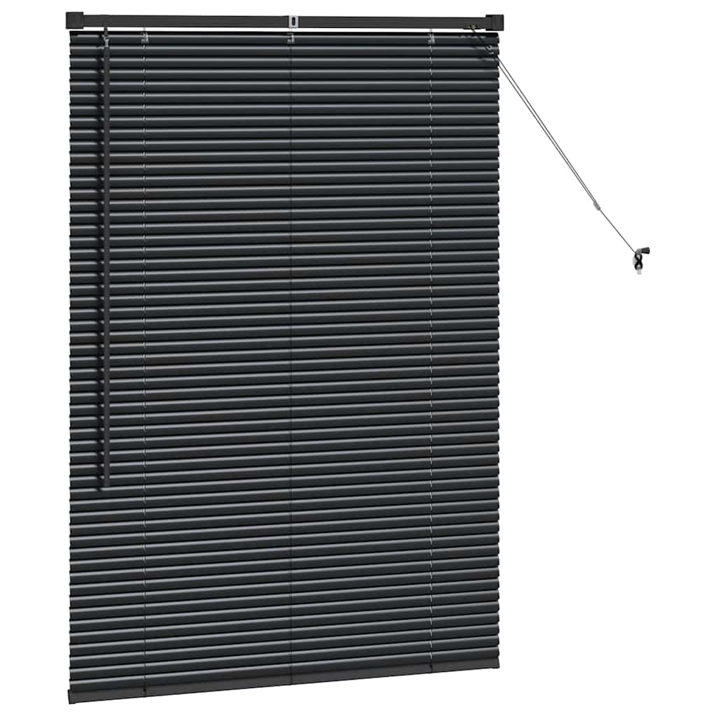 vidaXL Jaluzea pentru Fereastră cu perdele Manual Negru Aluminiu vidaXL Jaluzea pentru Fereastră cu perdele Manual Negru Aluminiu
