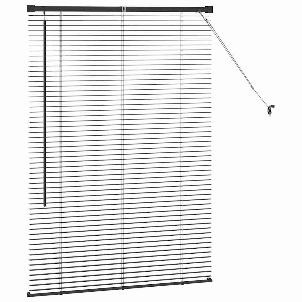 vidaXL Jaluzea pentru Fereastră cu perdele Manual Negru Aluminiu vidaXL Jaluzea pentru Fereastră cu perdele Manual Negru Aluminiu