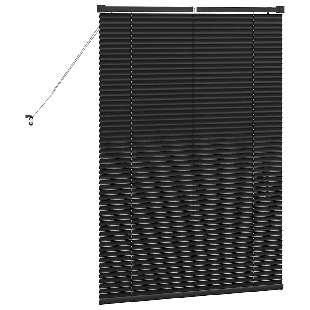 vidaXL Jaluzea pentru Fereastră cu perdele Manual Negru Aluminiu vidaXL Jaluzea pentru Fereastră cu perdele Manual Negru Aluminiu