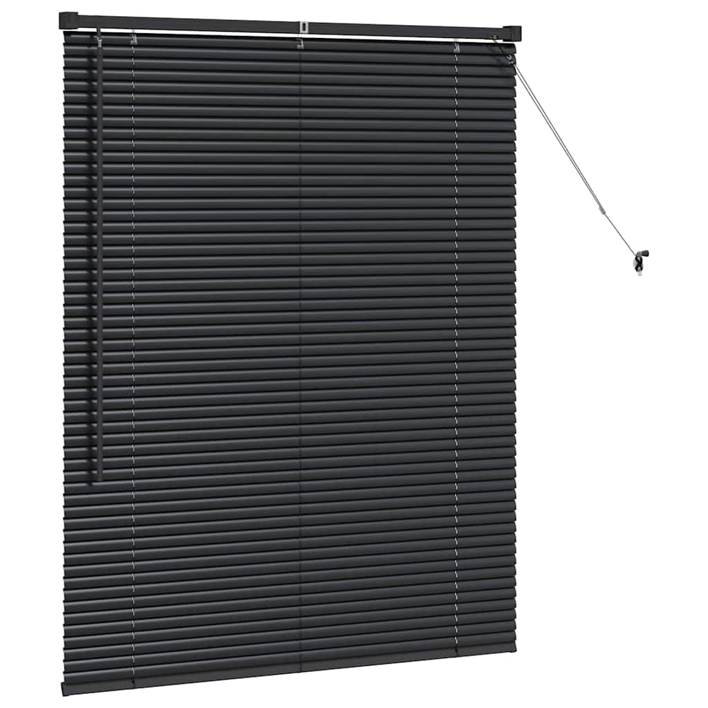 vidaXL Jaluzea pentru Fereastră cu perdele Manual Negru Aluminiu vidaXL Jaluzea pentru Fereastră cu perdele Manual Negru Aluminiu