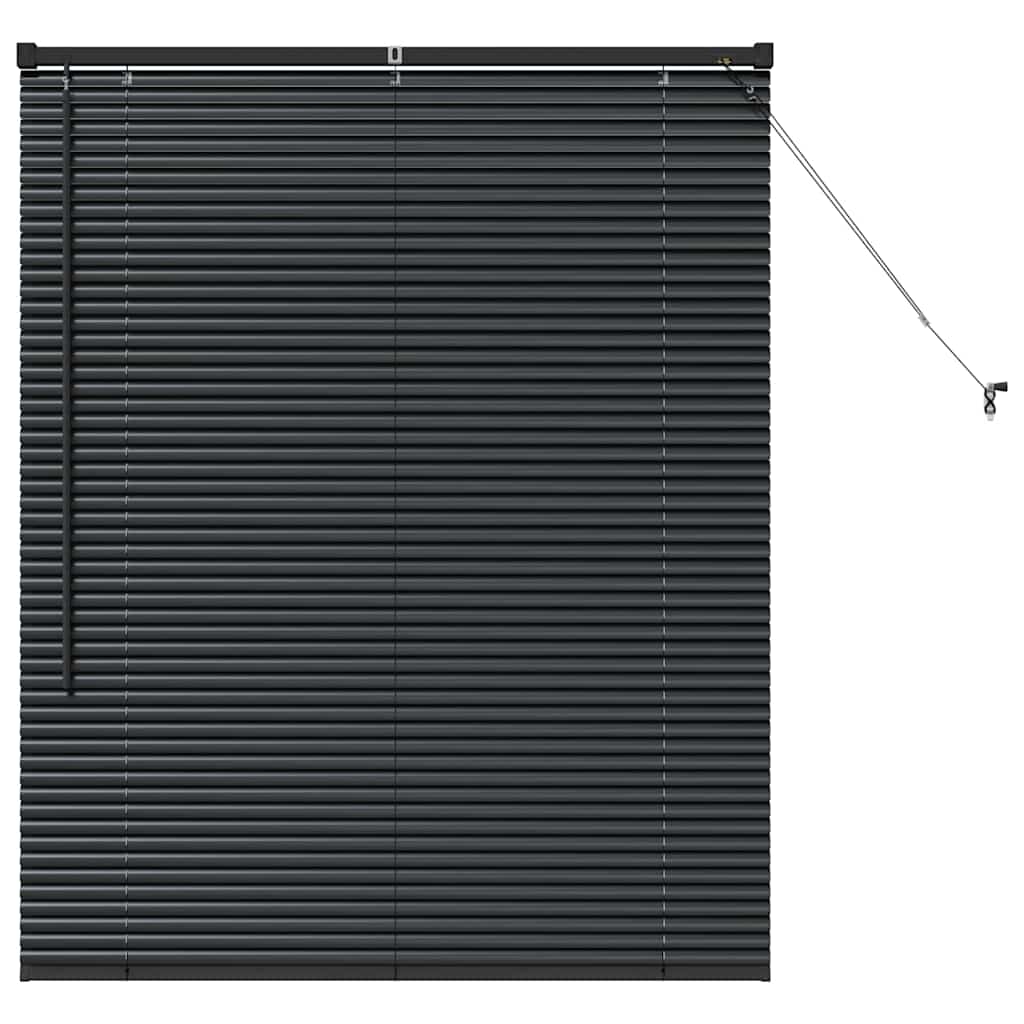 vidaXL Jaluzea pentru Fereastră cu perdele Manual Negru Aluminiu vidaXL Jaluzea pentru Fereastră cu perdele Manual Negru Aluminiu