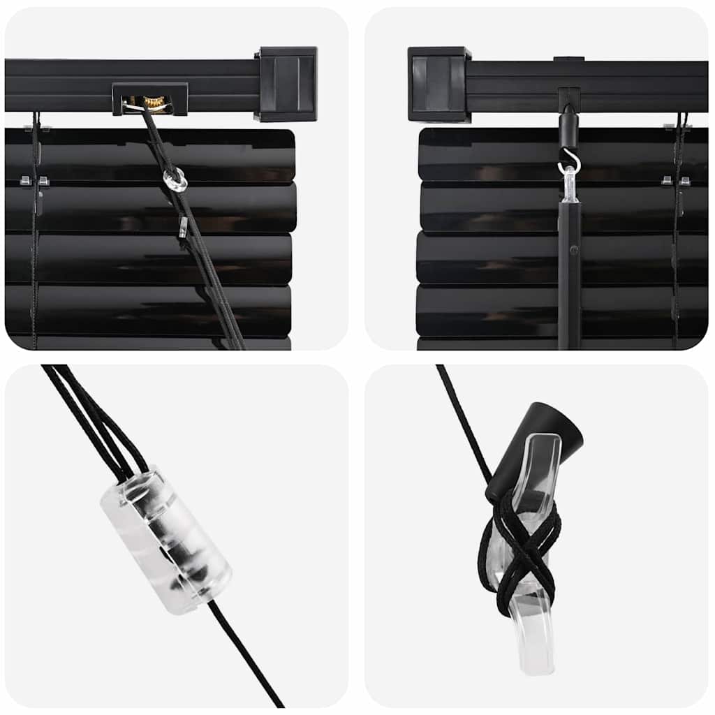 vidaXL Jaluzea pentru Fereastră cu perdele Manual Negru Aluminiu vidaXL Jaluzea pentru Fereastră cu perdele Manual Negru Aluminiu