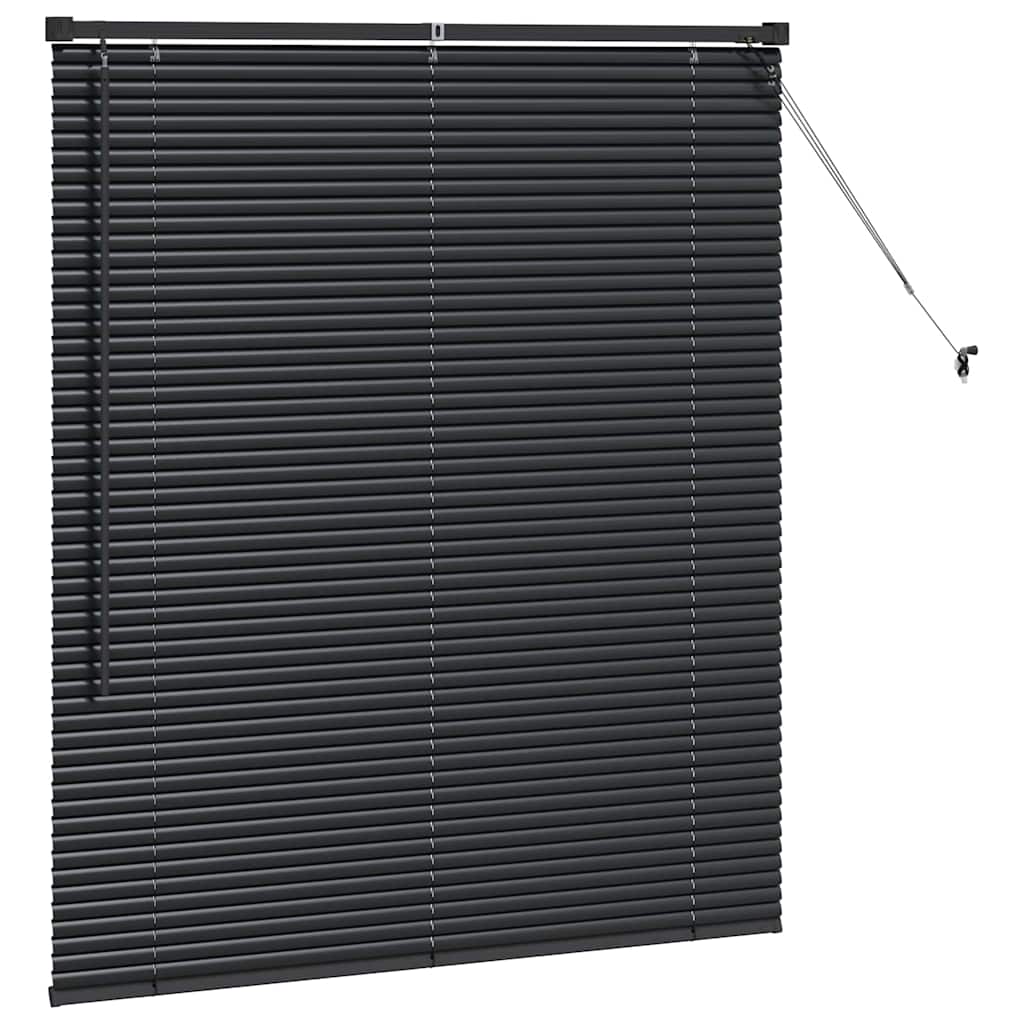 vidaXL Jaluzea pentru Fereastră cu perdele Manual Negru Aluminiu