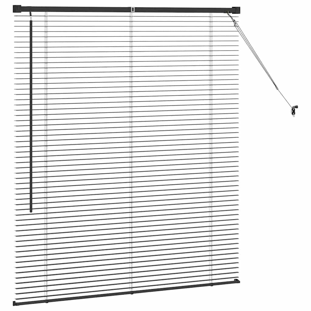 vidaXL Jaluzea pentru Fereastră cu perdele Manual Negru Aluminiu