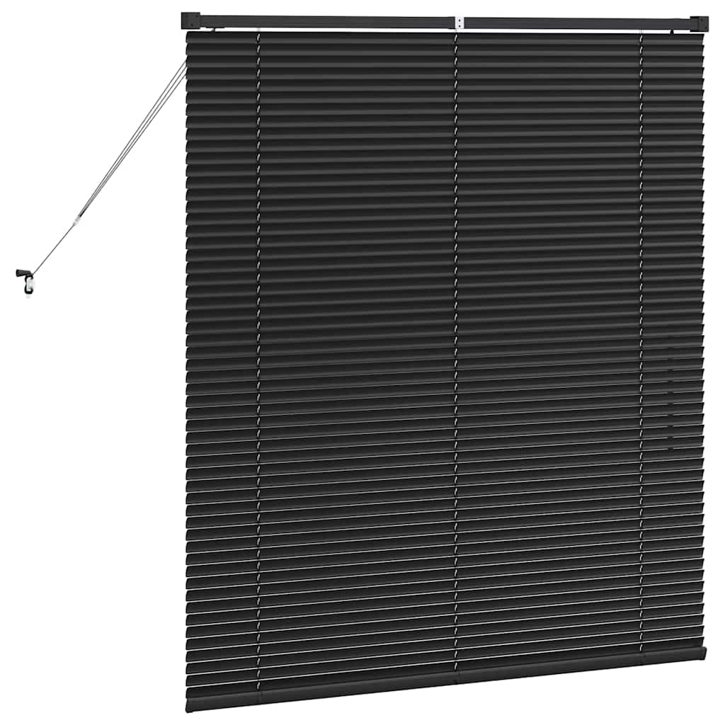 vidaXL Jaluzea pentru Fereastră cu perdele Manual Negru Aluminiu