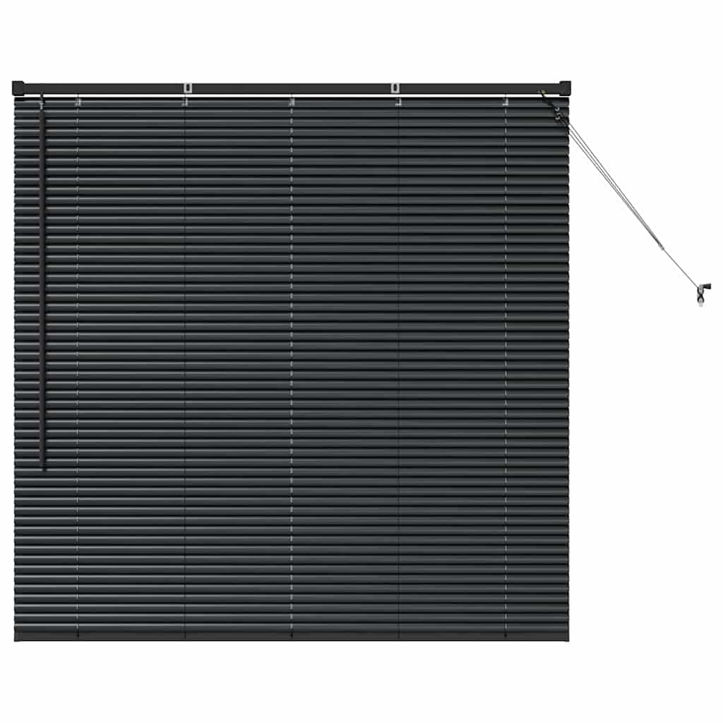 vidaXL Jaluzea pentru Fereastră cu perdele Manual Negru Aluminiu vidaXL Jaluzea pentru Fereastră cu perdele Manual Negru Aluminiu