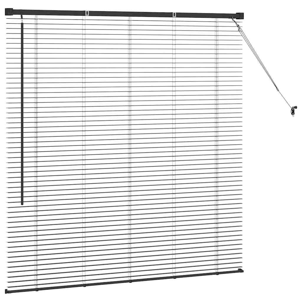 vidaXL Jaluzea pentru Fereastră cu perdele Manual Negru Aluminiu vidaXL Jaluzea pentru Fereastră cu perdele Manual Negru Aluminiu