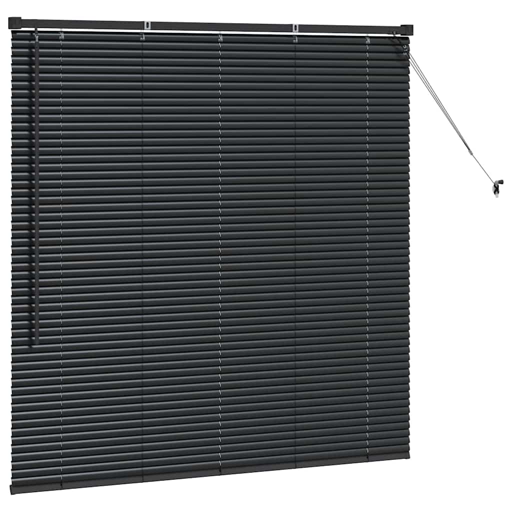 vidaXL Jaluzea pentru Fereastră cu perdele Manual Negru Aluminiu vidaXL Jaluzea pentru Fereastră cu perdele Manual Negru Aluminiu