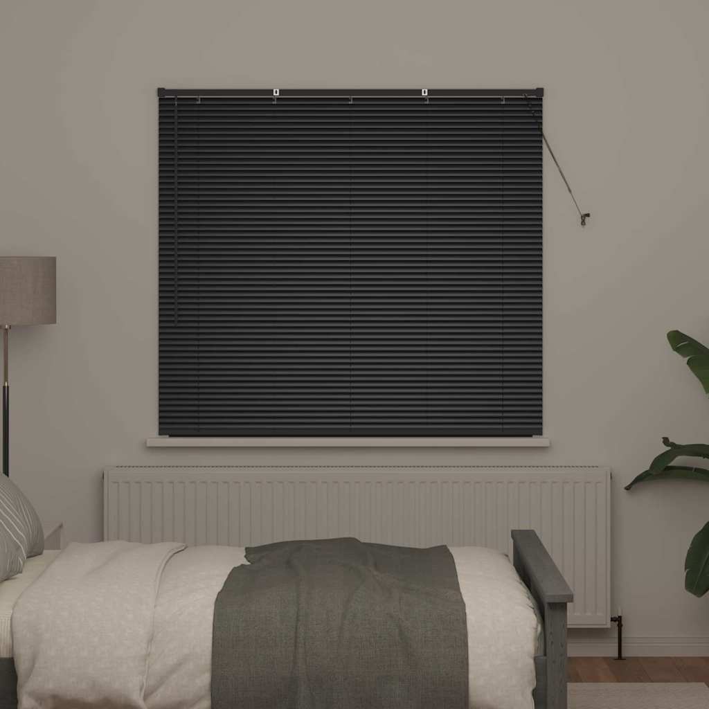vidaXL Jaluzea pentru Fereastră cu perdele Manual Negru Aluminiu
