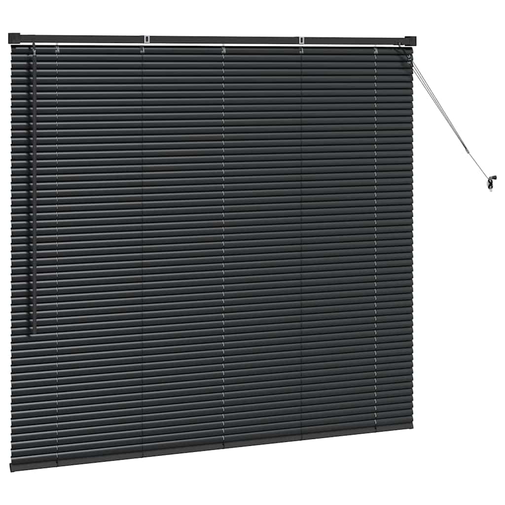 vidaXL Jaluzea pentru Fereastră cu perdele Manual Negru Aluminiu