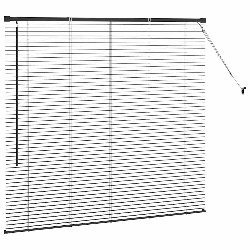 vidaXL Jaluzea pentru Fereastră cu perdele Manual Negru Aluminiu