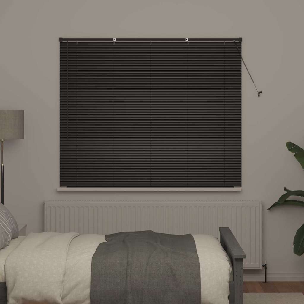 vidaXL Jaluzea pentru Fereastră cu perdele Manual Negru Aluminiu