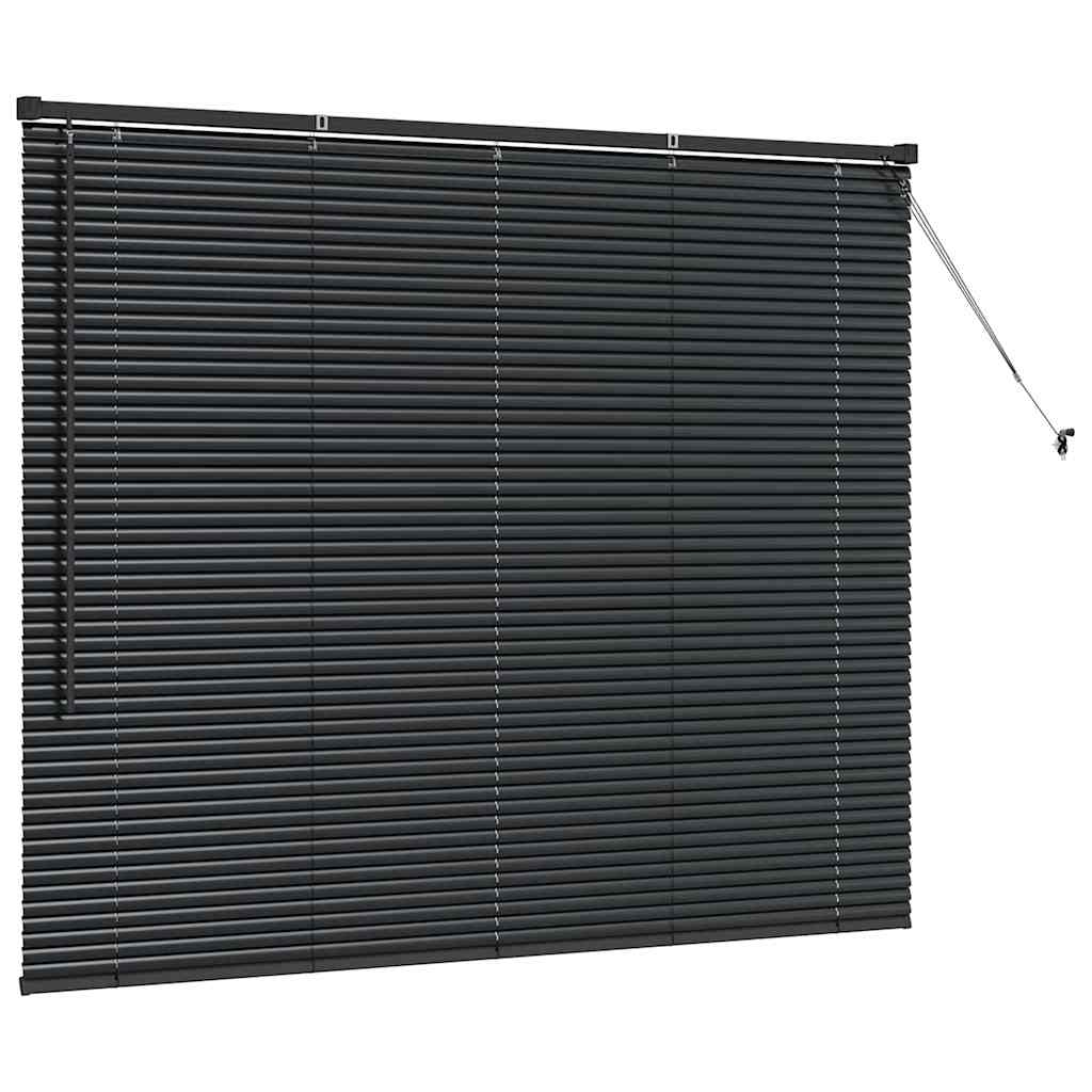 vidaXL Jaluzea pentru Fereastră cu perdele Manual Negru Aluminiu