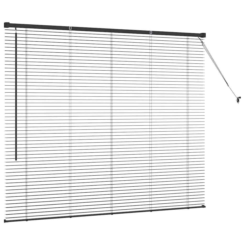 vidaXL Jaluzea pentru Fereastră cu perdele Manual Negru Aluminiu