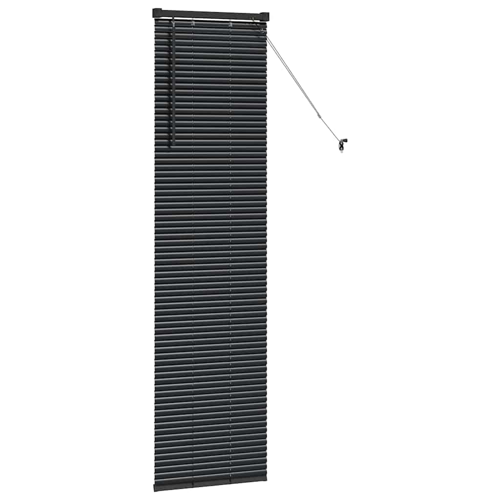 vidaXL Jaluzea pentru Fereastră cu perdele Manual Negru Aluminiu vidaXL Jaluzea pentru Fereastră cu perdele Manual Negru Aluminiu