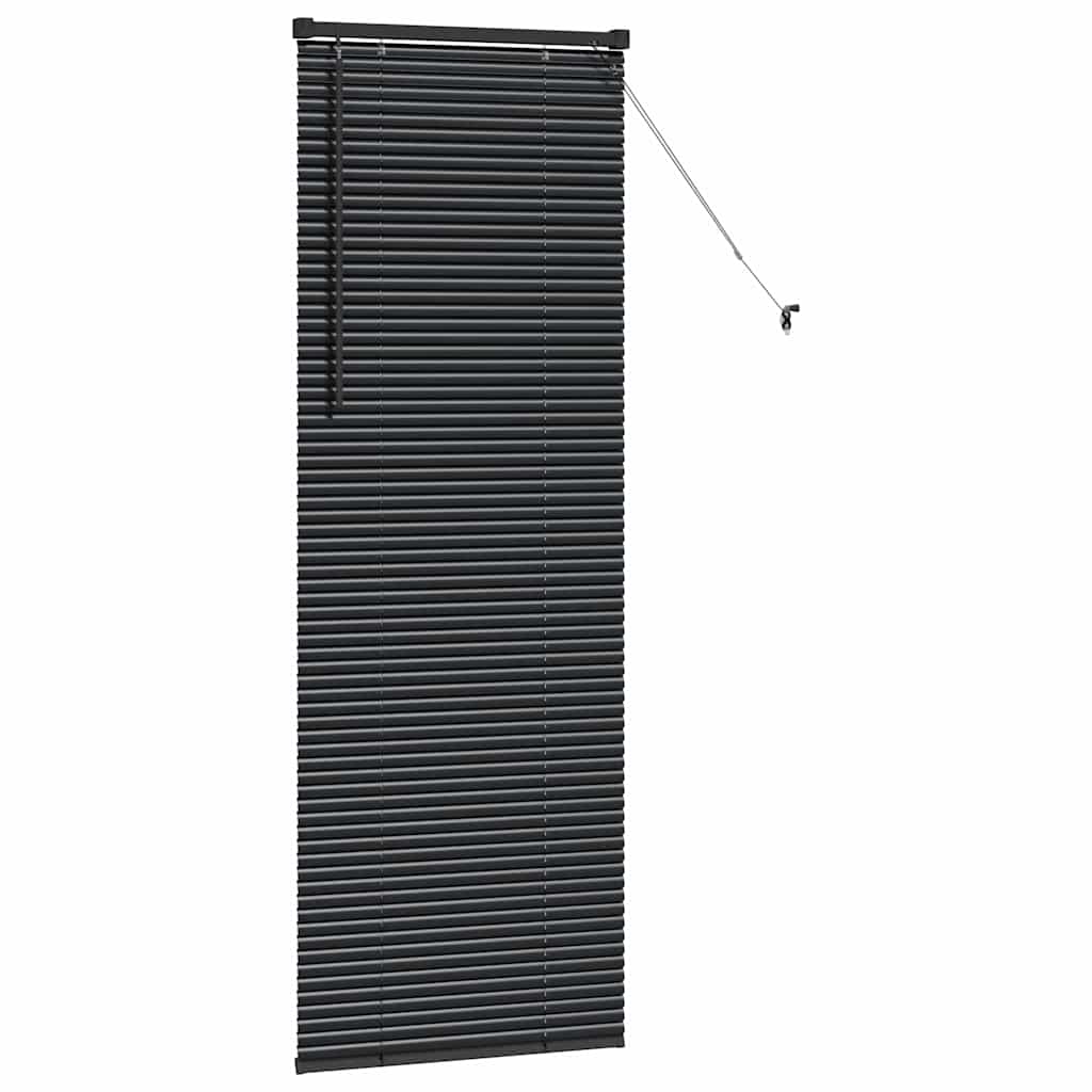 vidaXL Jaluzea pentru Fereastră cu perdele Manual Negru Aluminiu vidaXL Jaluzea pentru Fereastră cu perdele Manual Negru Aluminiu