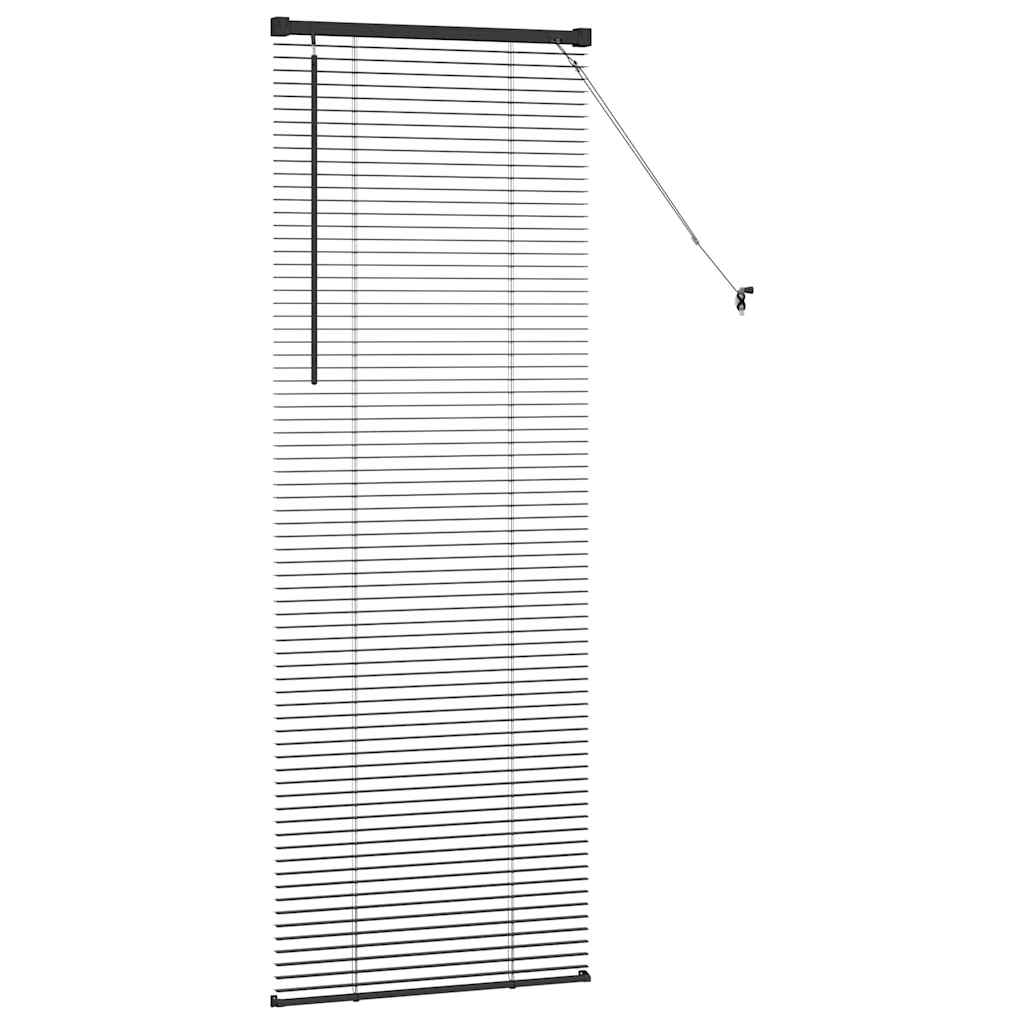 vidaXL Jaluzea pentru Fereastră cu perdele Manual Negru Aluminiu vidaXL Jaluzea pentru Fereastră cu perdele Manual Negru Aluminiu